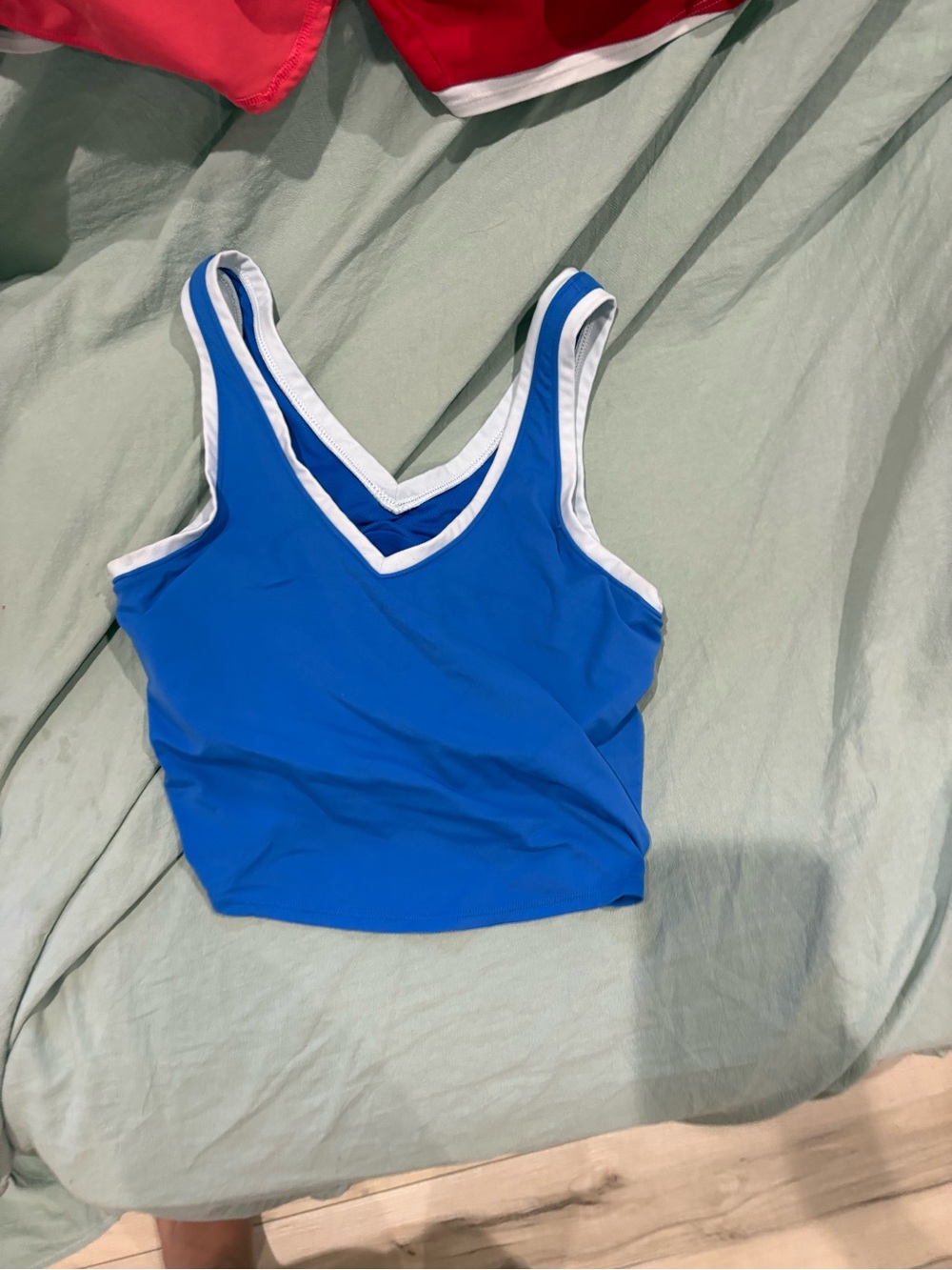 Karl Kani Royal Blue Athletic Crop Tank with White Trim